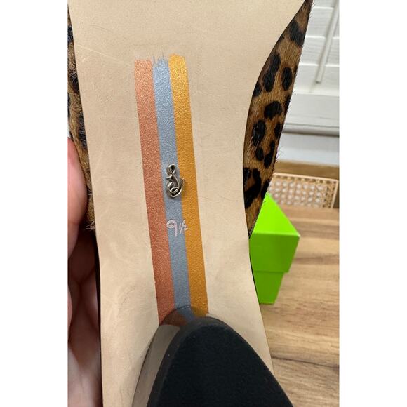 Sam Edelman Ollie Square Toe Bit Mule Flat Granda Tan Leopard Size 9.5 NIB Sleek - Picture 10 of 13